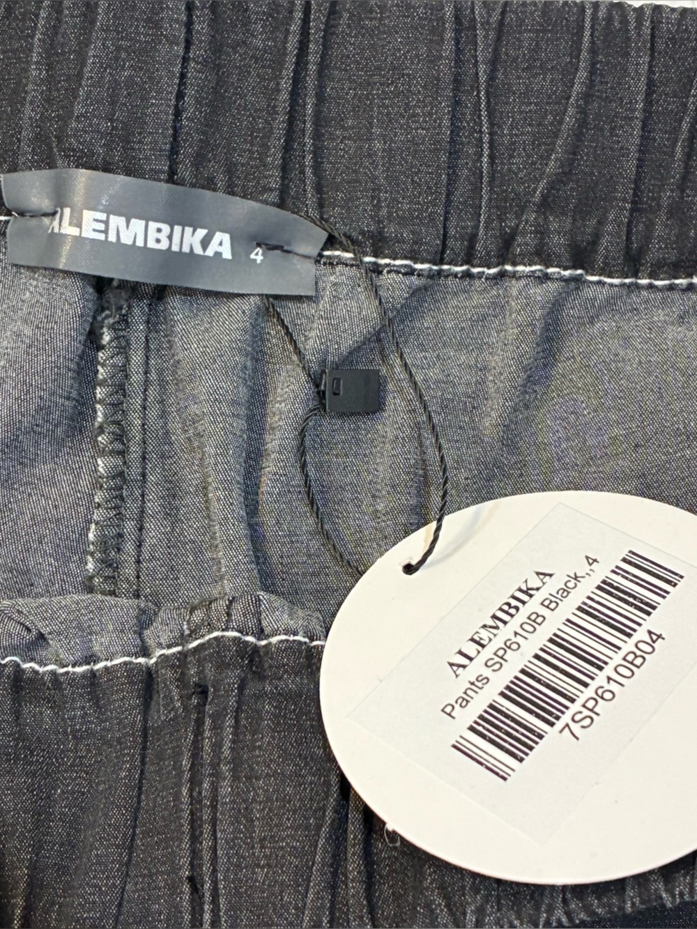Alembika Denim Papaya Relaxed Barrel leg Pants Black Cotton Size 4(US 12-14) - Picture 12 of 13